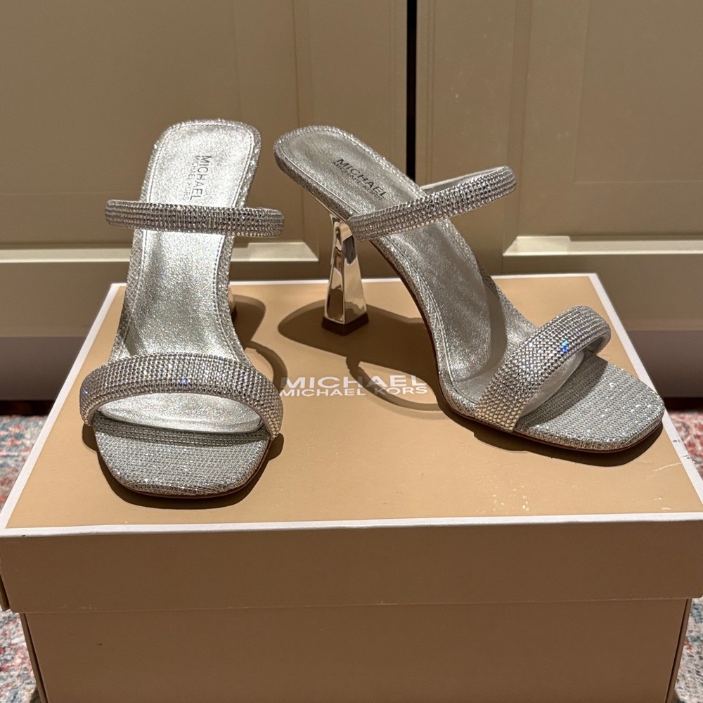 Michael Kors Silver Heels - Clara Sandal